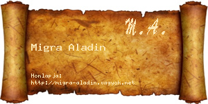 Migra Aladin névjegykártya